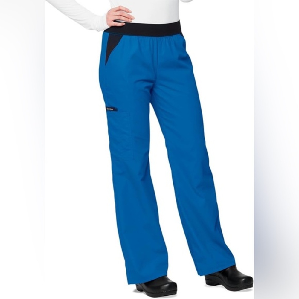 Cherokee Women's 🌸Flexibles🌸 (Contrast Black) Mid Rise Knit Waist Pull-on Pant